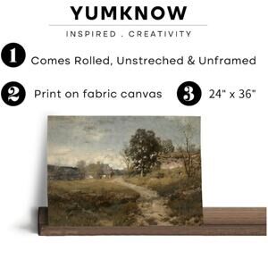 Rustic Farmhouse Wall Art Decor 24x36 Large Unframed Rolled Canvas